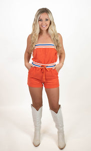 Orange Terry Romper