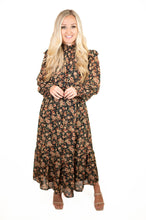 Black Floral Midi Dress