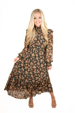 Black Floral Midi Dress