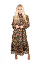 Black Floral Midi Dress