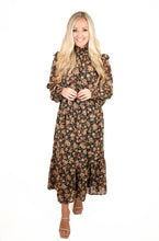 Black Floral Midi Dress