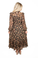 Black Floral Midi Dress