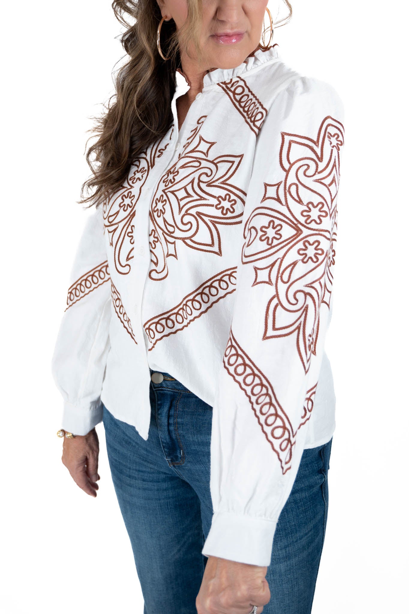 White Embroidered Top
