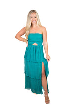 Teal Textured Midi Dress