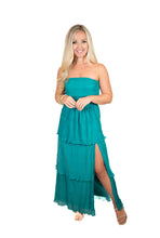 Teal Textured Midi Dress