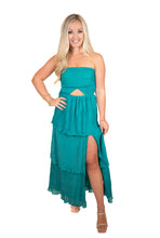 Teal Textured Midi Dress