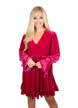 Fuchsia Velvet Babydoll Dress