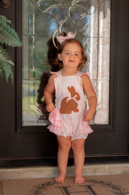Pink Striped Easter Bunny Bubble