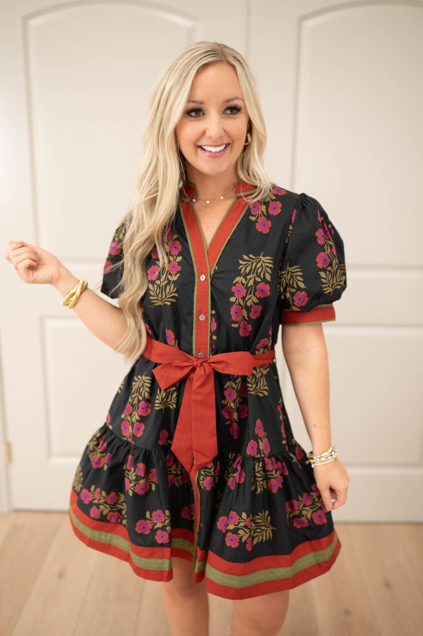 Petal Pop Black Floral Dress