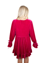 Fuchsia Velvet Babydoll Dress