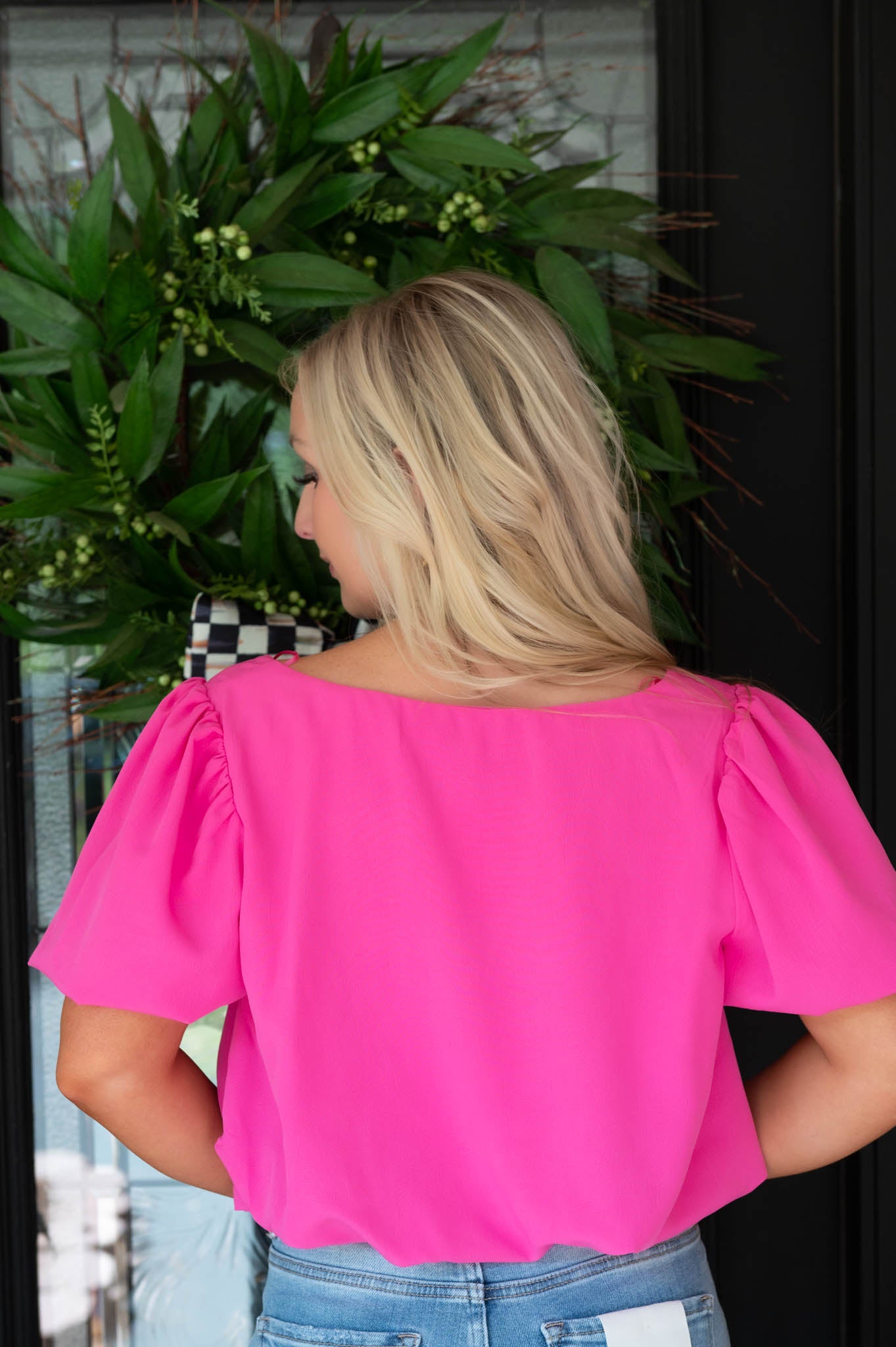 Pink Puff Sleeve Top