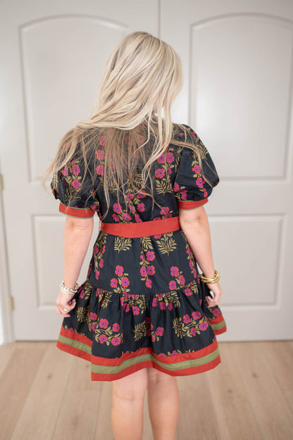 Petal Pop Black Floral Dress
