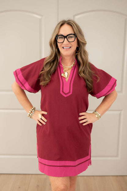Cherry Wine Charm Mini Dress
