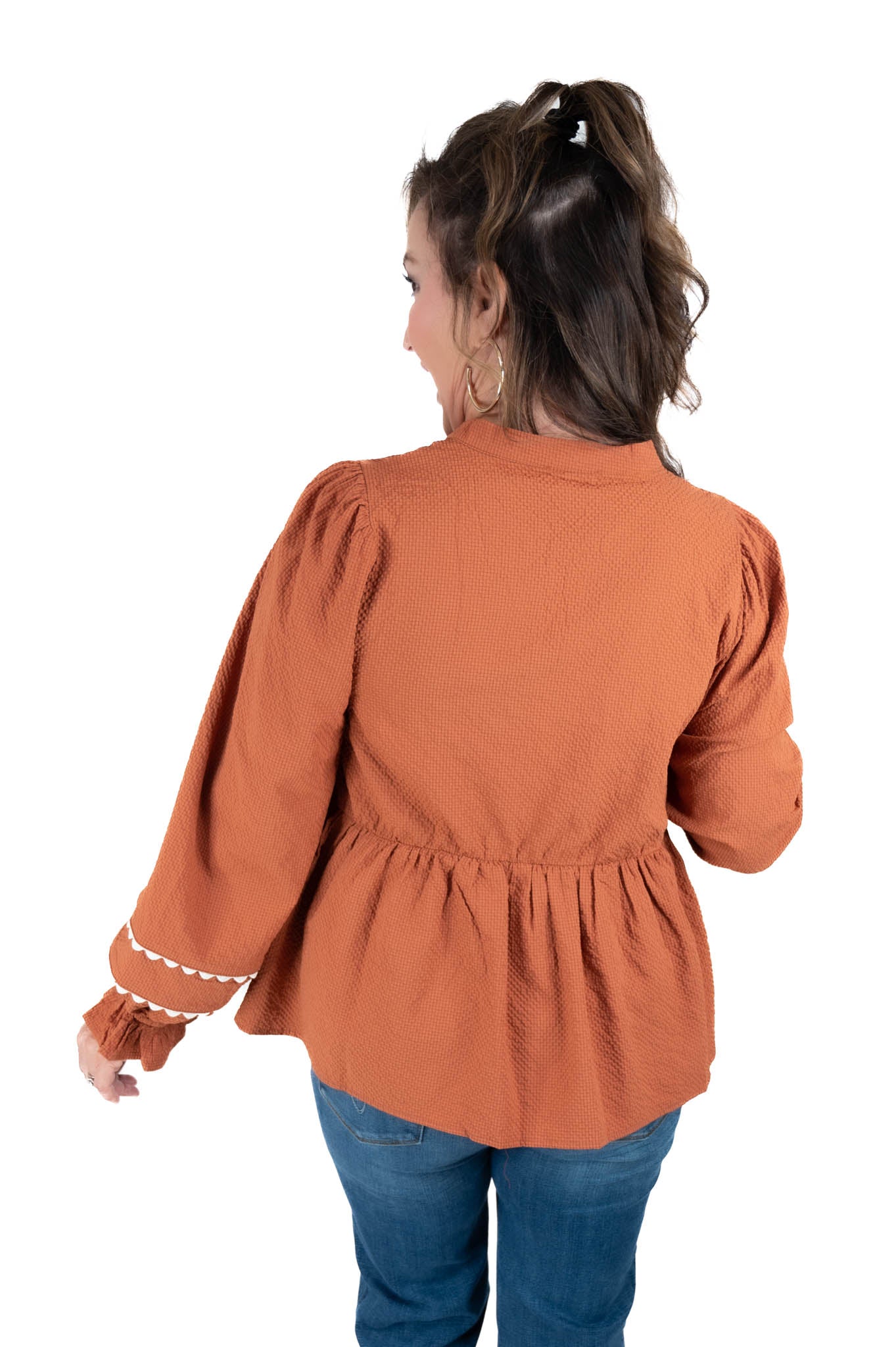 Toffee Textured Babydoll Top