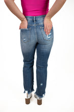 Risen- High Rise Distressed Straight Jeans