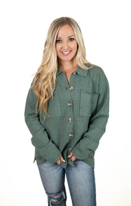 Gray Green Sweater Cardigan
