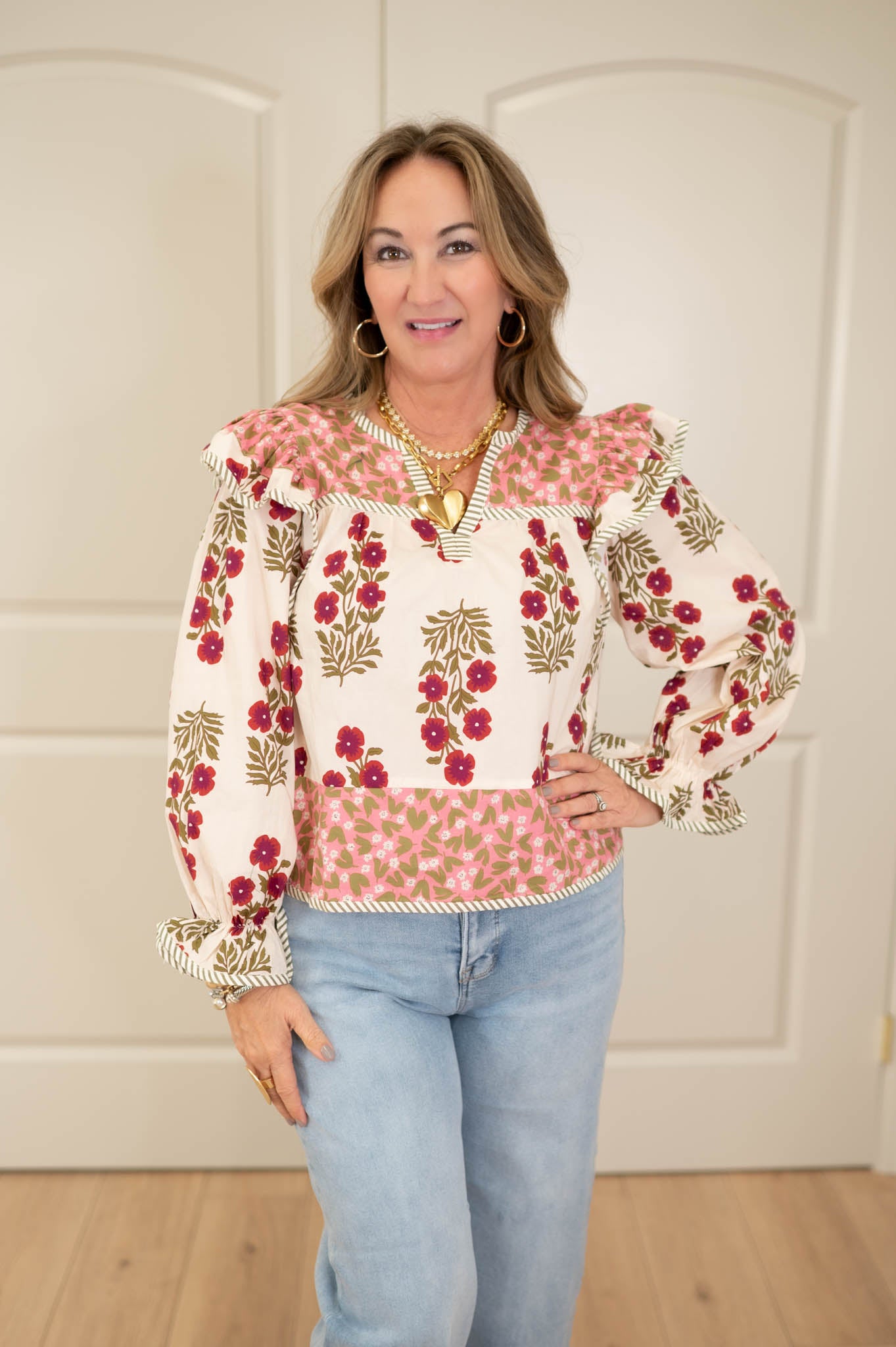 Petal Charm Ruffle Sleeve Top