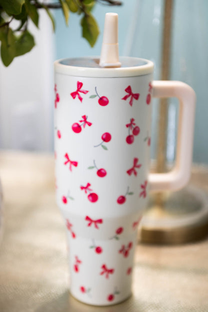 Cherry 40oz Spill Free Stainless Steel Tumbler