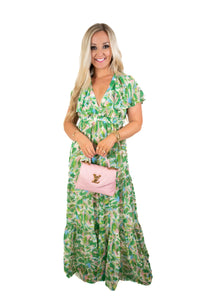 Green Goddess Floral Print Maxi
