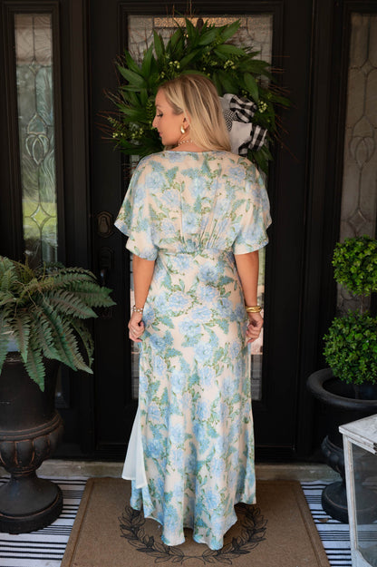 PREORDER! Arrives End of May Delicate Blue Floral Maxi Dress