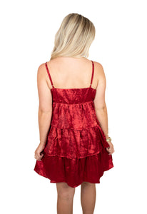Red Metallic Dress
