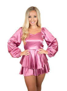 Mauve Silk Romper