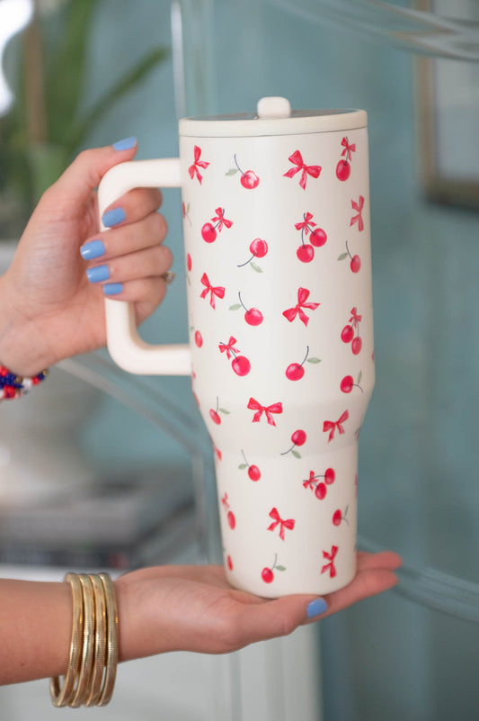 Cherry 40oz Spill Free Stainless Steel Tumbler