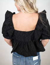 Black Monochromatic Textured Top