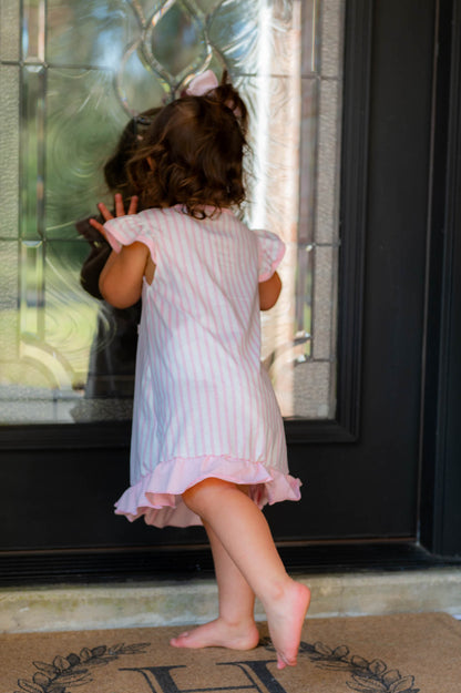 Pink Striped Easter Bunny Dress