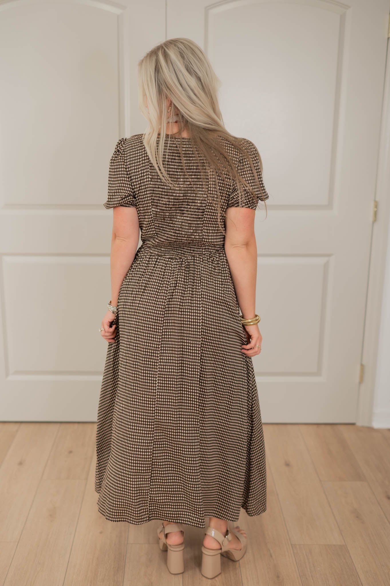 Chocolate Check Midi Dress