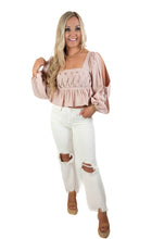 Braided Blush Square Neck Top