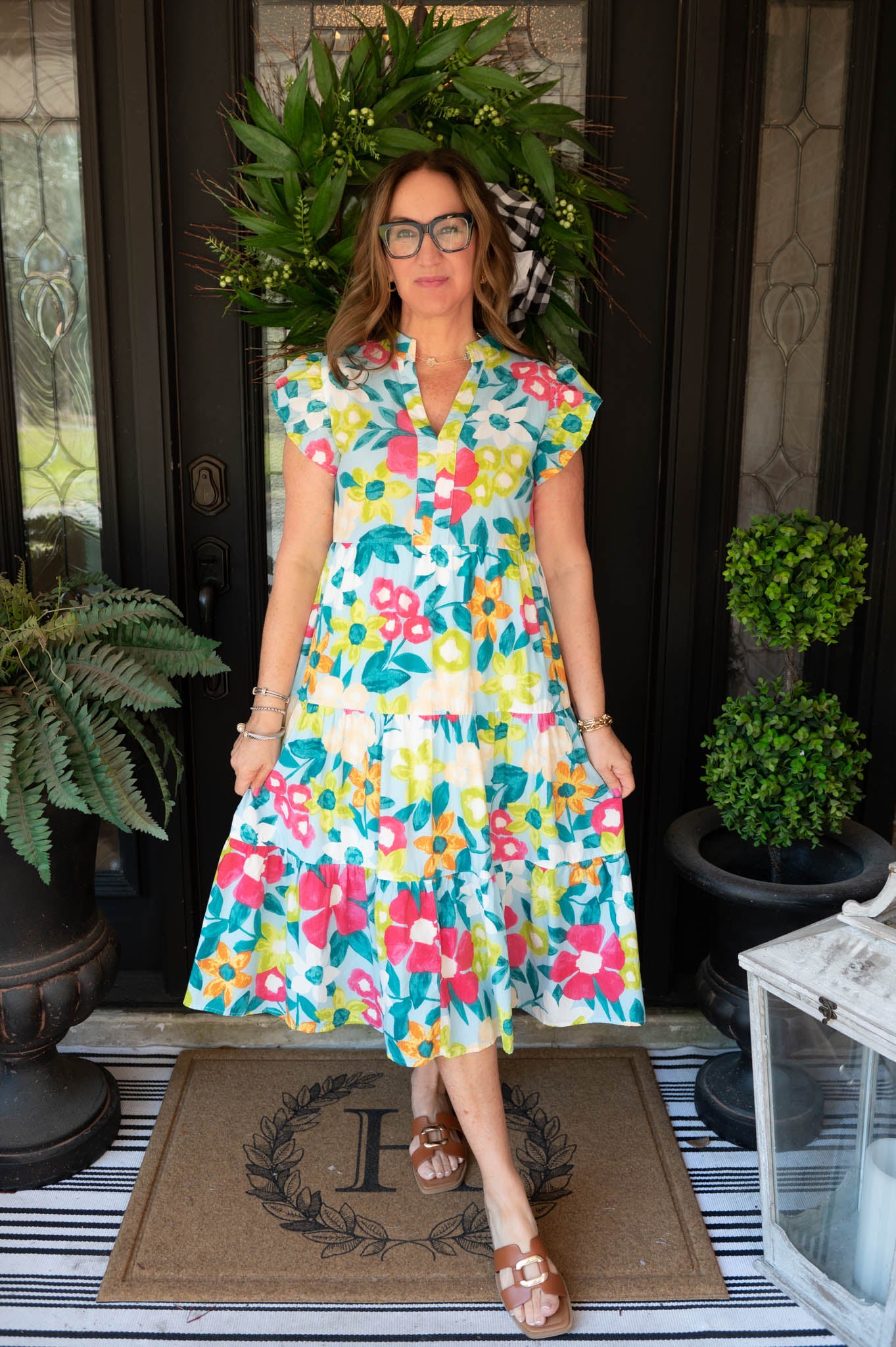 Mint Petal Charm Midi Dress