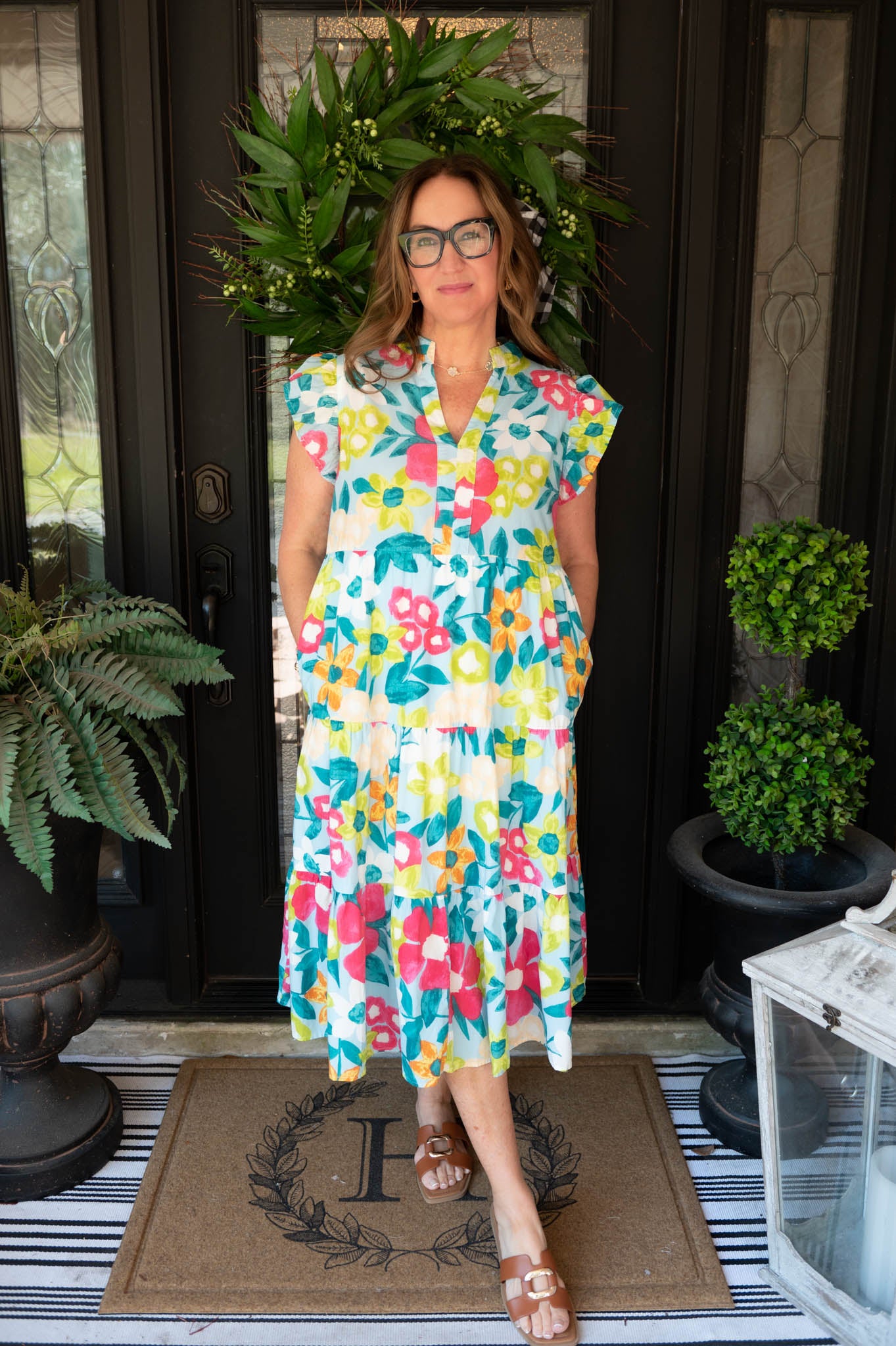 Mint Petal Charm Midi Dress