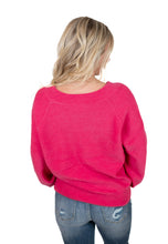 Fuchsia V Neck Sweater