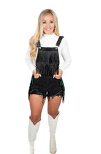 Fringe/Studded Black Denim Overalls