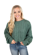 Green Cable Knit Sweater