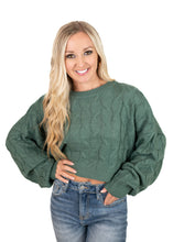 Green Cable Knit Sweater