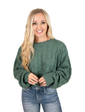 Green Cable Knit Sweater