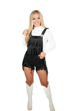 Fringe/Studded Black Denim Overalls