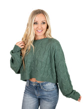 Green Cable Knit Sweater