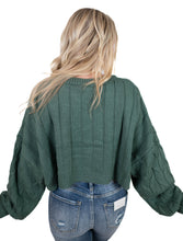 Green Cable Knit Sweater