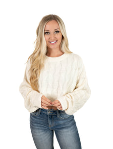 Cream Cable Knit Sweater