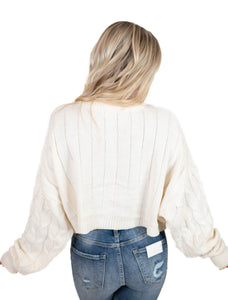 Cream Cable Knit Sweater