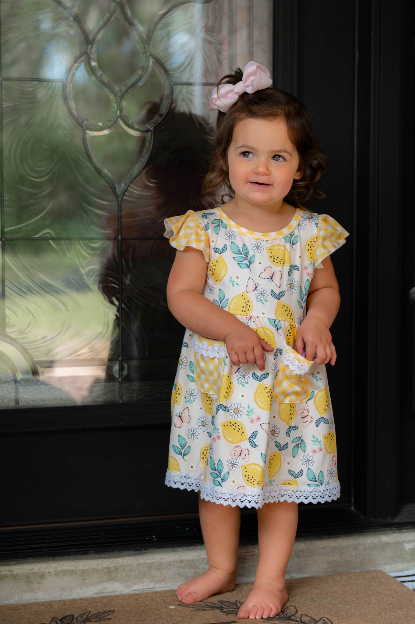 Lemon Print Ruffle Dress The Black Pearl Boutique Lemon Print Ruffle Dress The Black Pearl Boutique