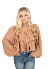 Camel Puff Sleeve Top