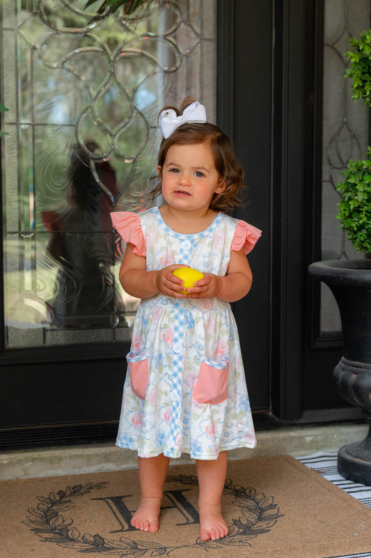 Floral/Bow Coral Dress