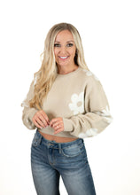 Taupe Daisy Cropped Sweater