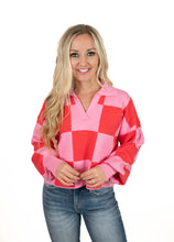 Pink Checkered Sweater