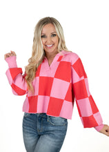 Pink Checkered Sweater