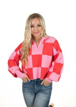 Pink Checkered Sweater